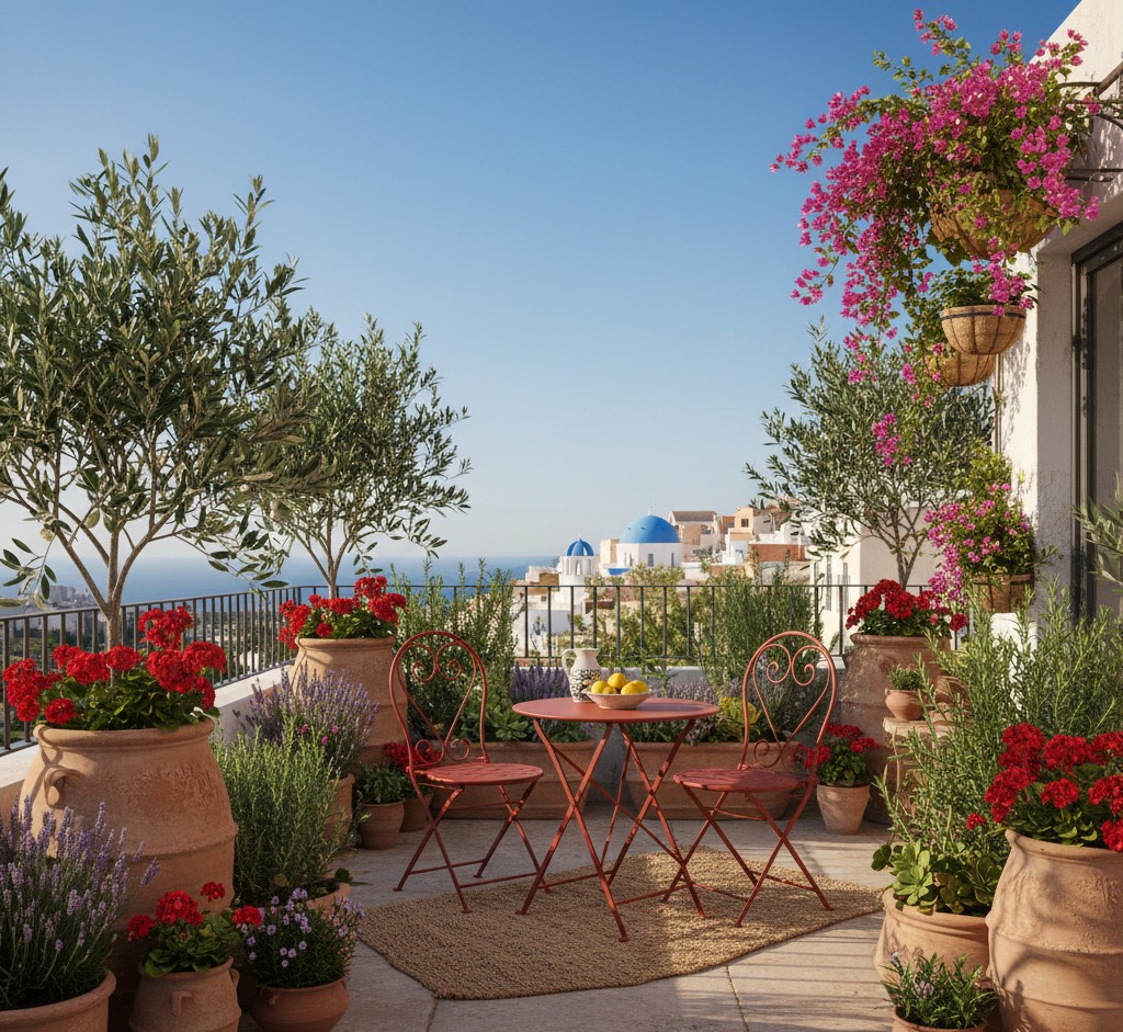 Themed Mediterranean balcony