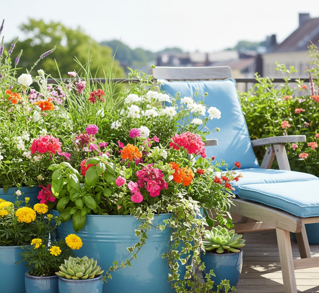 Summer balcony garden
