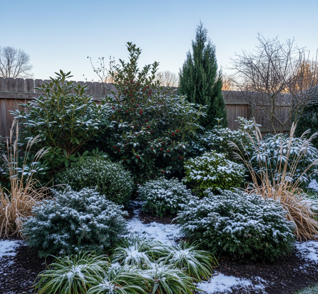 Winter evergreen arrangement